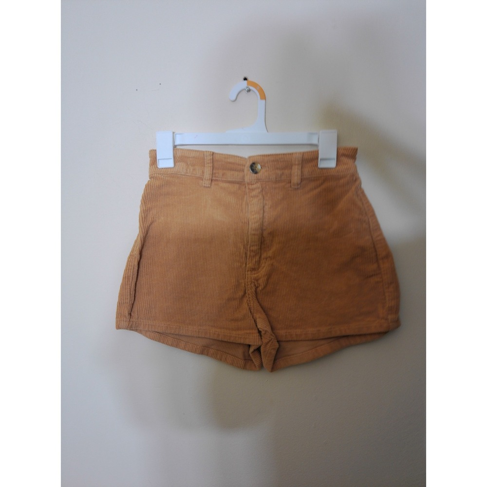 Billabong Corduroy Shorts Womens 26 Mustard Yellow Retro High Waisted Coastal